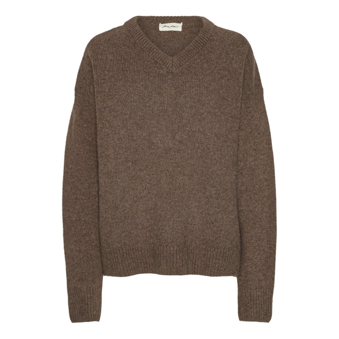 Toulon V-hals Strik - Wood Brown