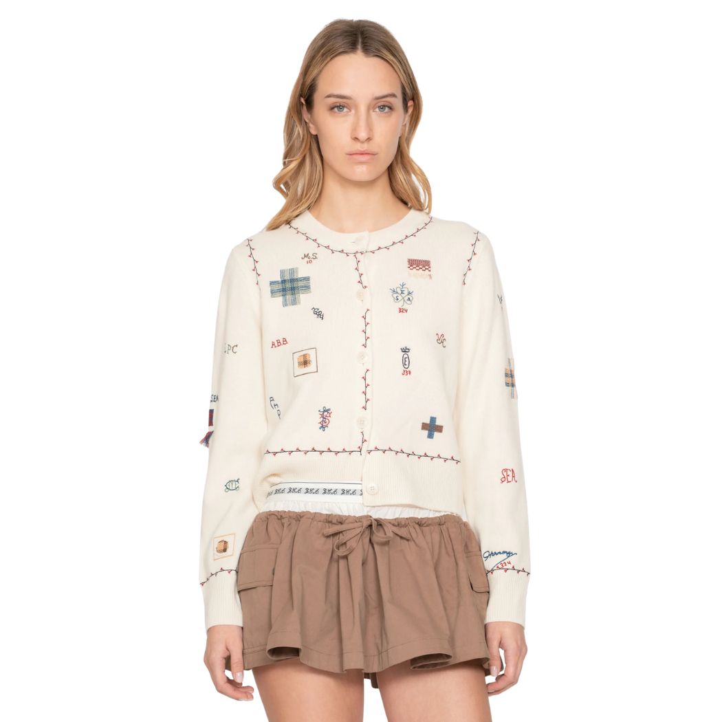 Claira embroidered Cardigan - Cream