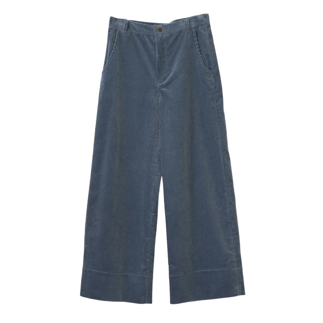 Corduroy Wide Pants - Dove Blue