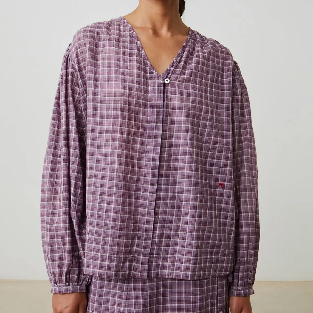 Skjorte Emma N°809 Messager - Checks Amethyst