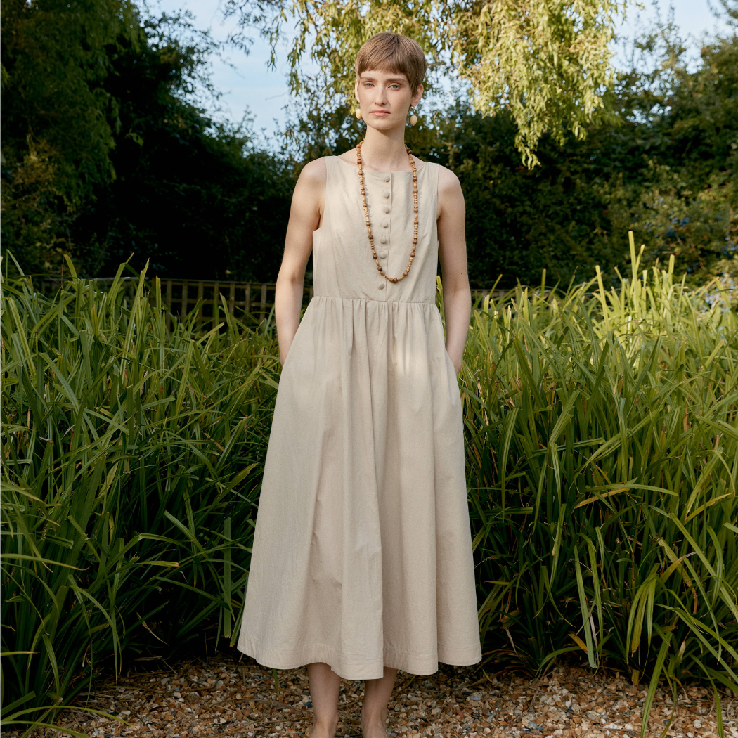 Japanese Typewriter Henry Dress - Oat