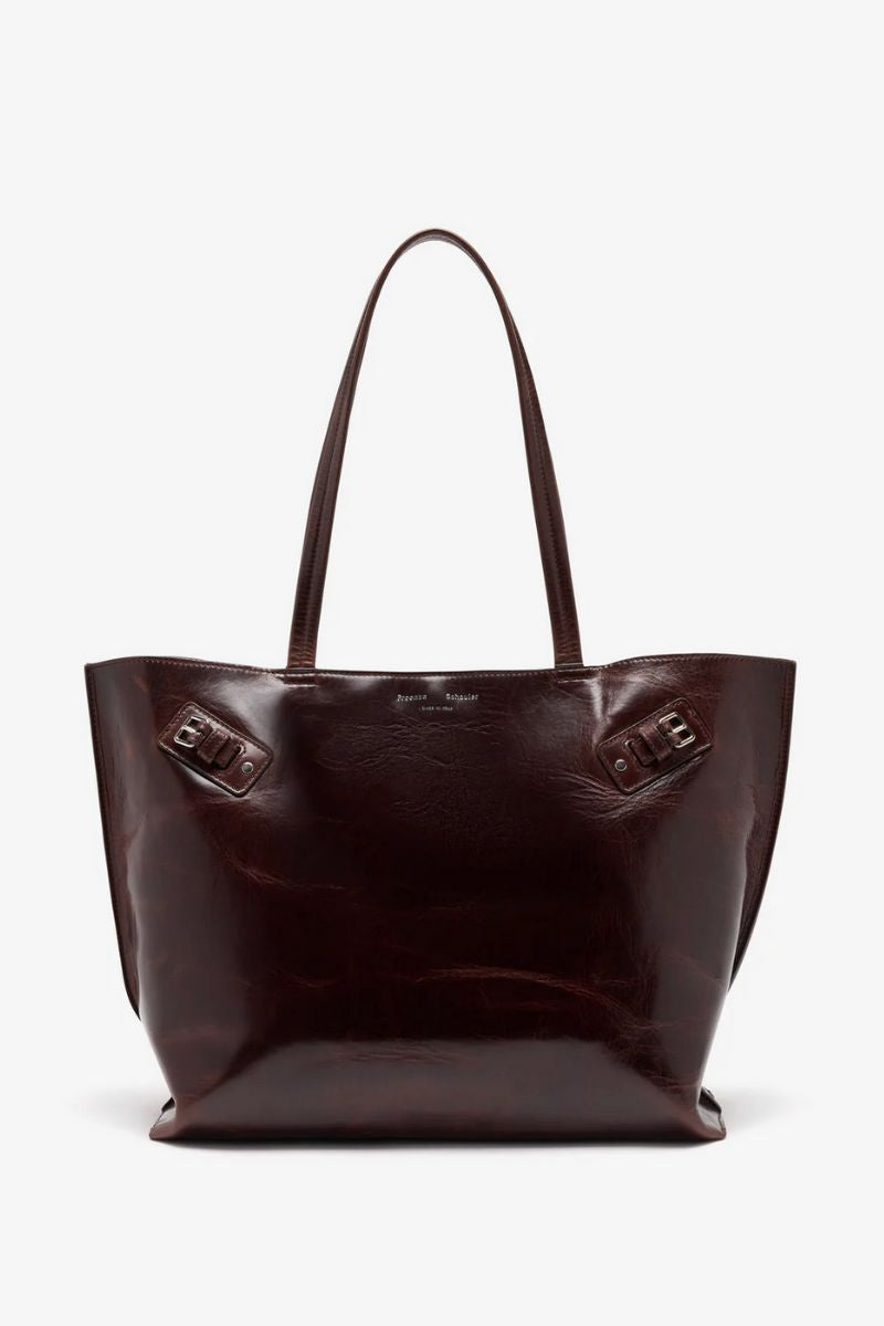 Days Tote in Pull Up Calf- Dark Brown