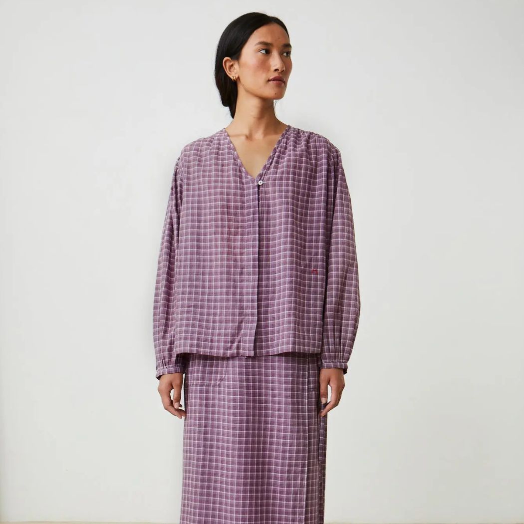 Skjorte Emma N°809 Messager - Checks Amethyst