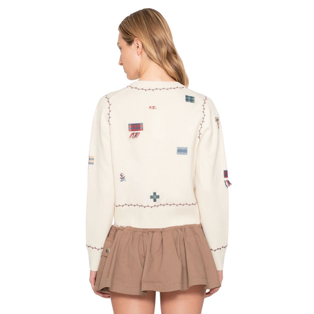 Claira embroidered Cardigan - Cream