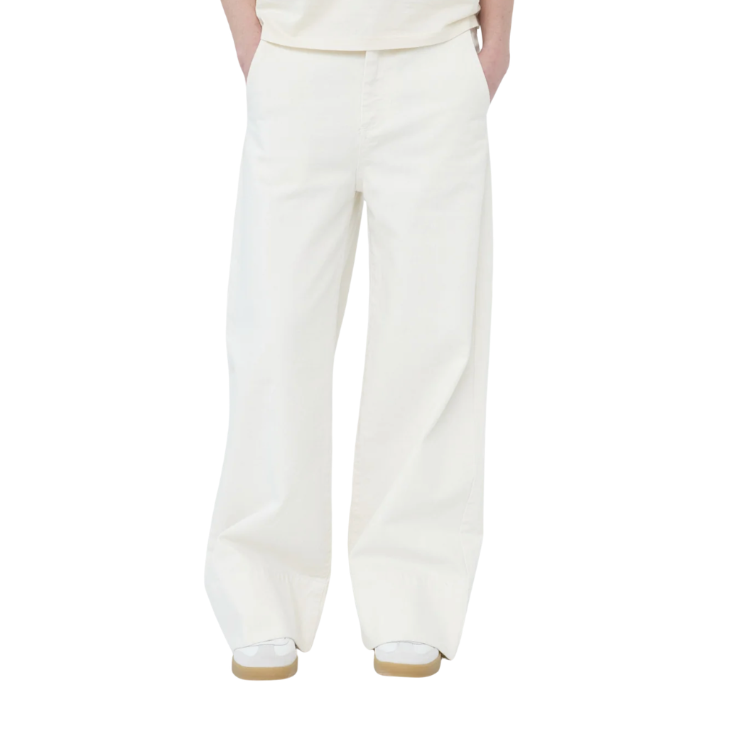 Hemp/cotton wide leg jeans - Ecru