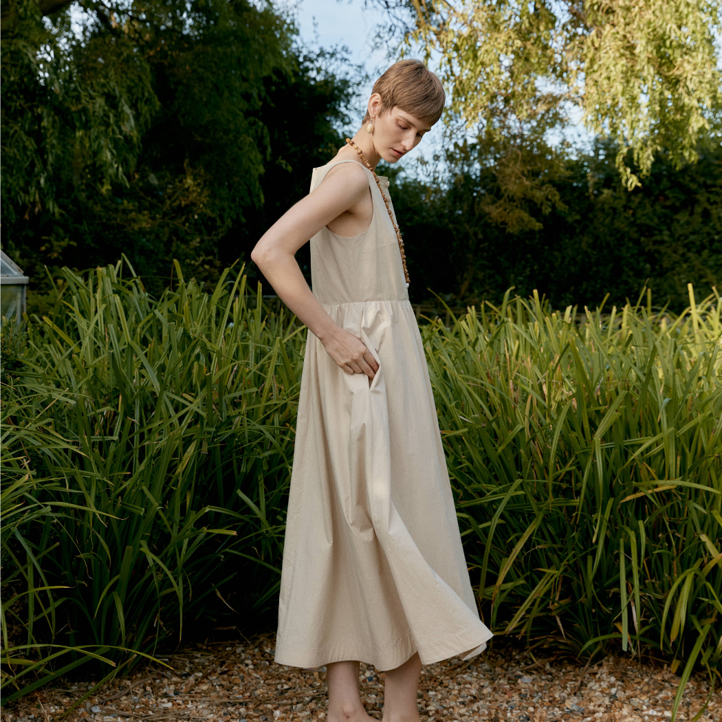 Japanese Typewriter Henry Dress - Oat