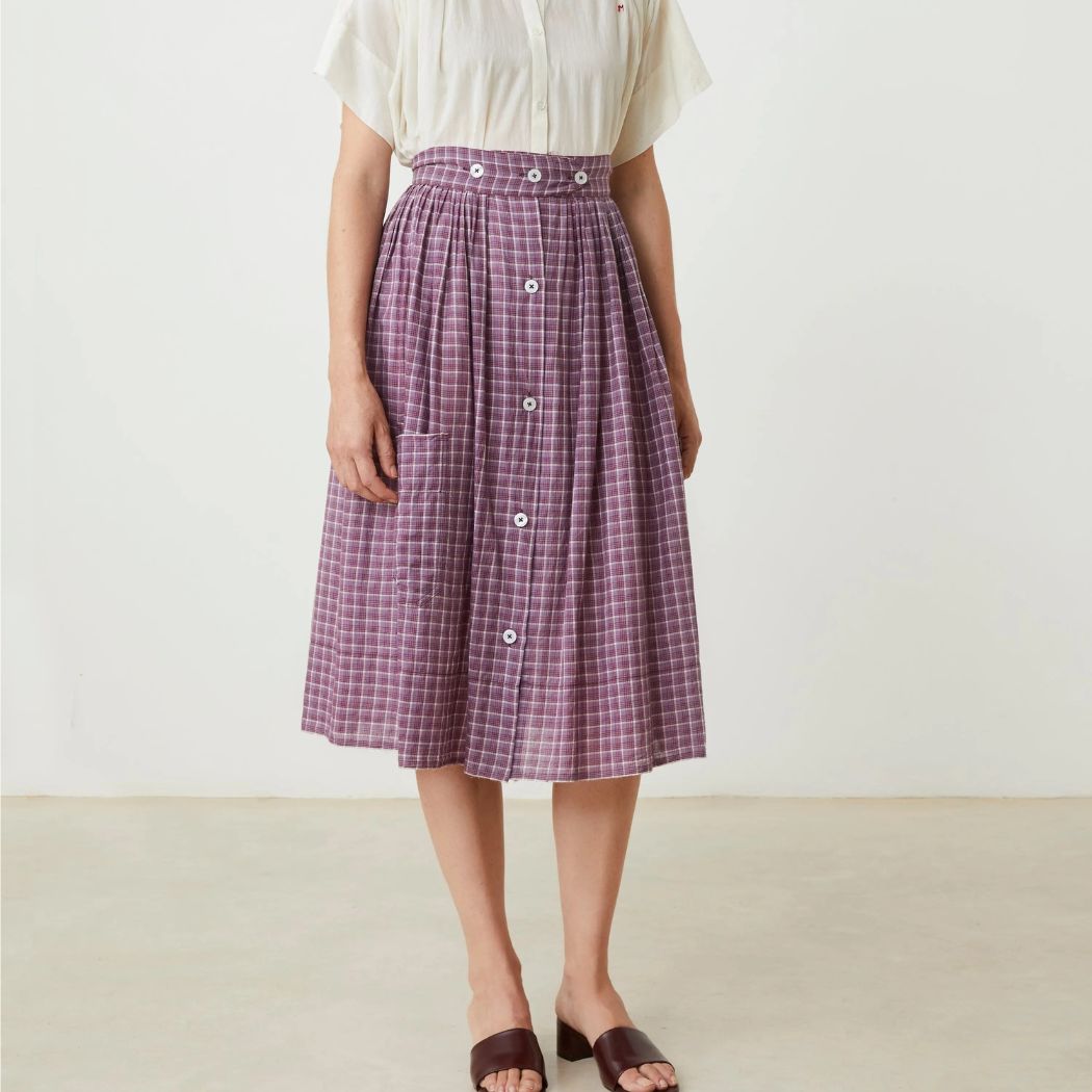 Nederdel Mona N°837 Messager Checks - Amethyst