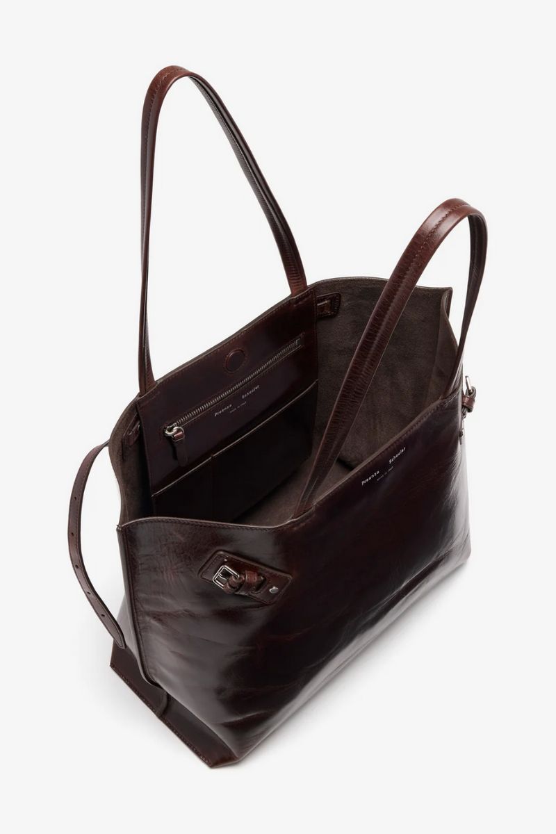 Days Tote in Pull Up Calf – Dark Brown