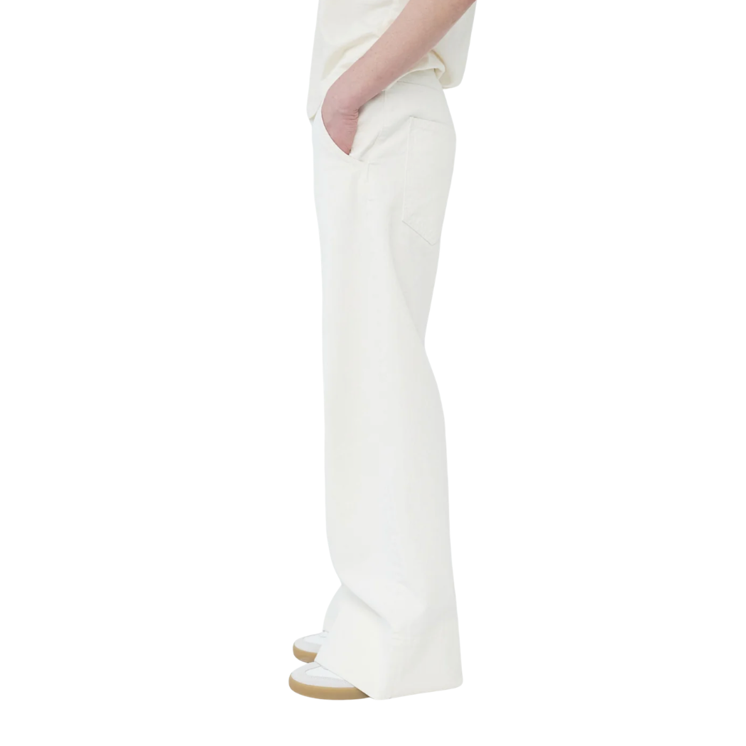 Hemp/cotton wide leg jeans - Ecru