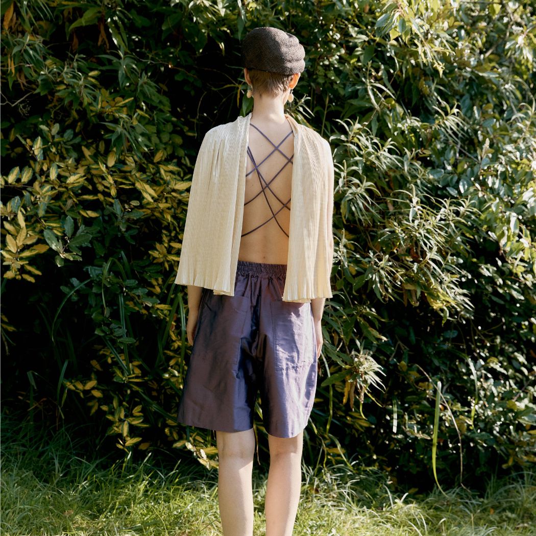 Silk Dupion Hilda Shorts - Plum