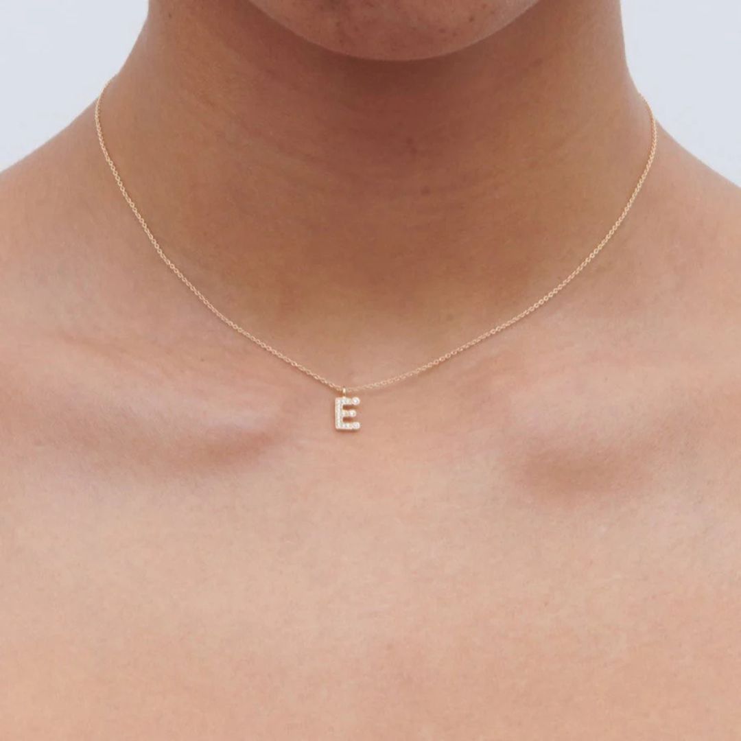 Simple E Necklace