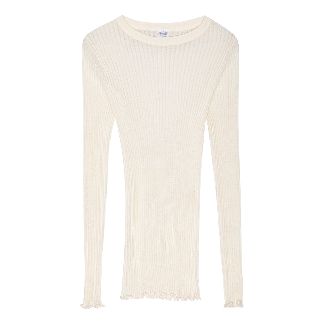 LS Wool Silk Operatino Bluse 7496 - Ivory