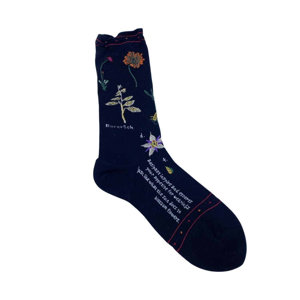 Botanical Strømper - Black - Str. 36-40