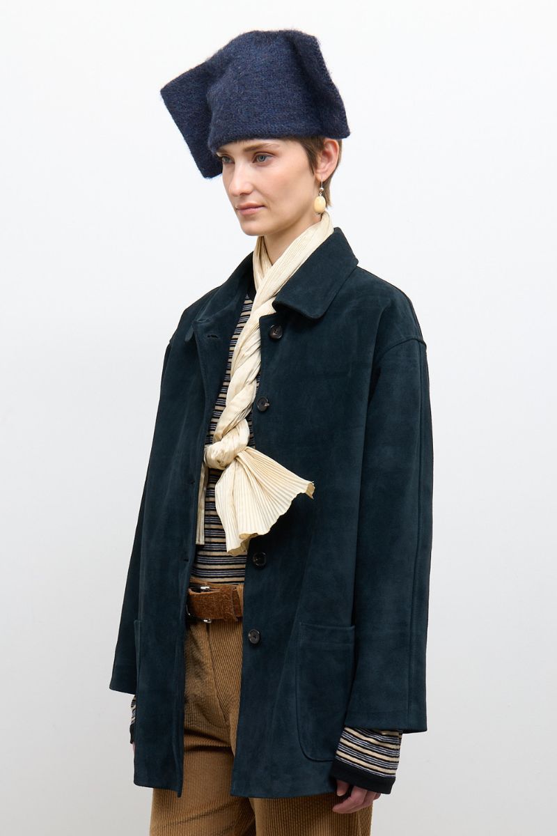 Italian Suede Quinn Jacket - Midnight