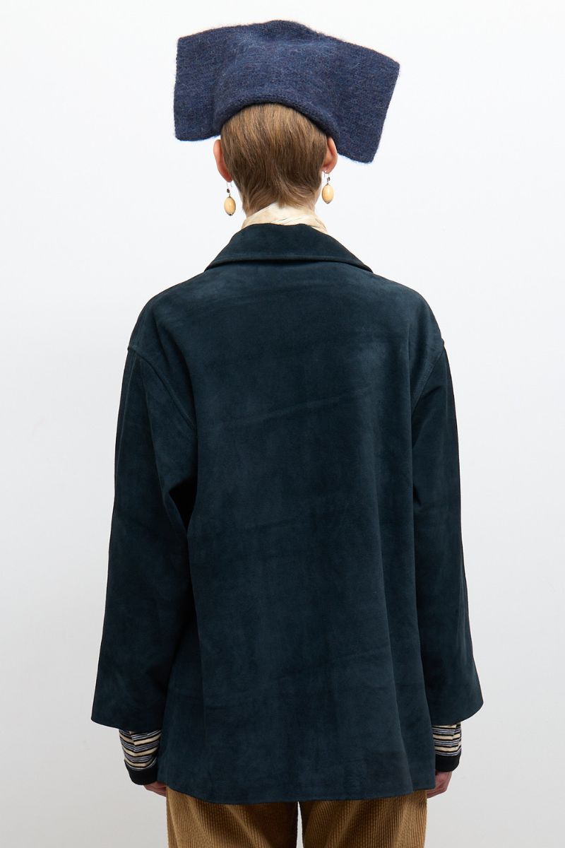 Italian Suede Quinn Jacket - Midnight