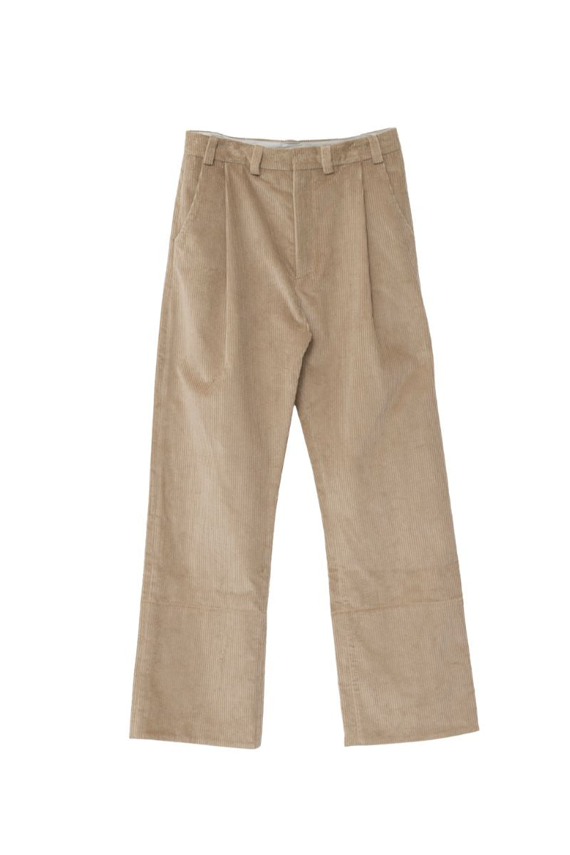Corduroy Box Trousers - Oatmeal