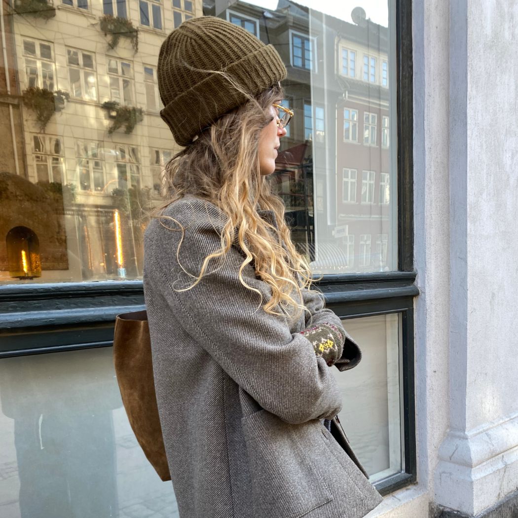 Billie Cashmere Beanie - Oliven