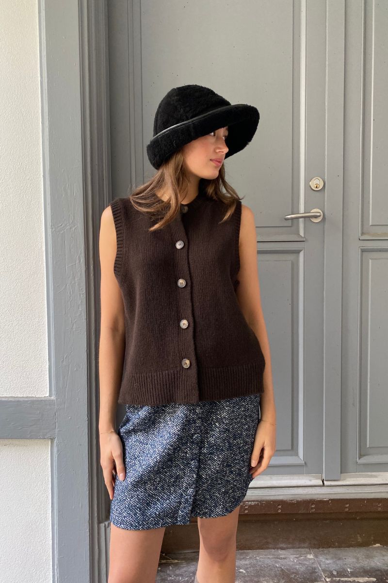 Ellen Knitted Vest - Honey