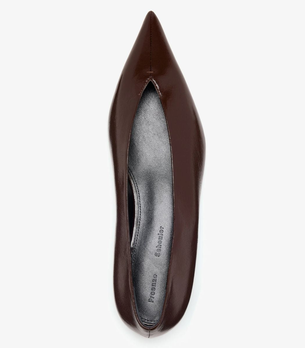 Slash Flats in Slick Nappa - Chocolate