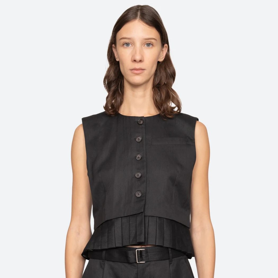 Angelina Suiting Vest - Black