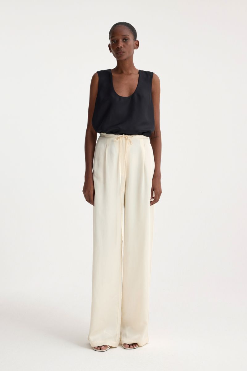 Relaxed Drawstring Trousers - Pearl