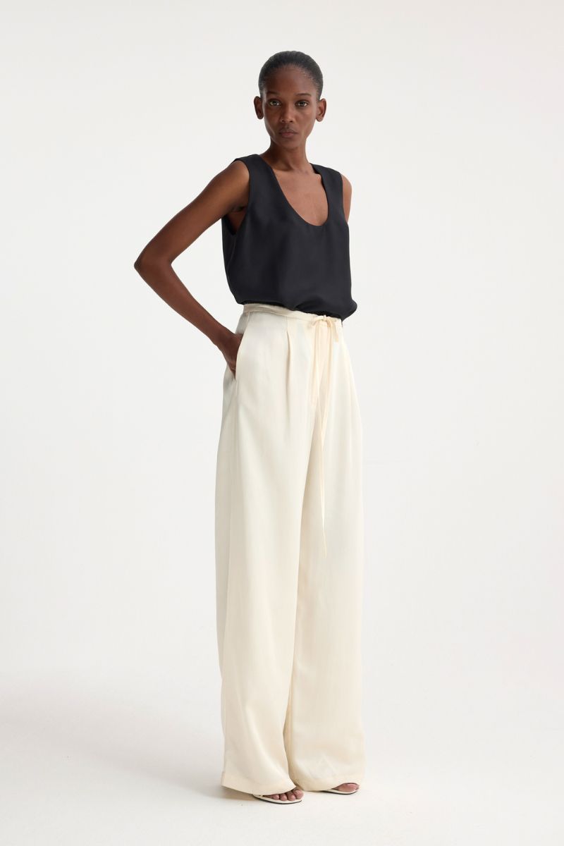 Relaxed Drawstring Trousers - Pearl