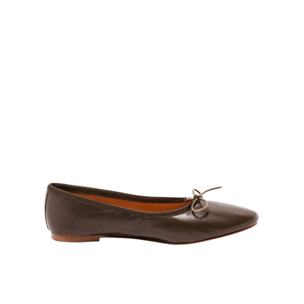 Capri Nappa Ballerina Shoes - Chocolate