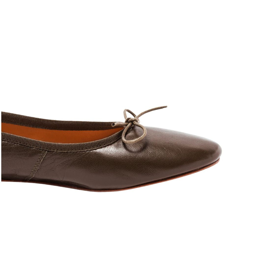 Capri Nappa Ballerina Shoes - Chocolate
