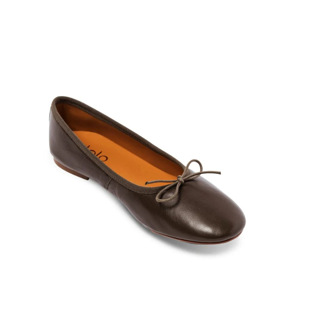 Capri Nappa Ballerina Shoes - Chocolate
