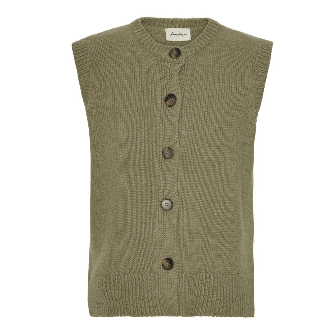 Ellen Knitted Vest - Dark Sage