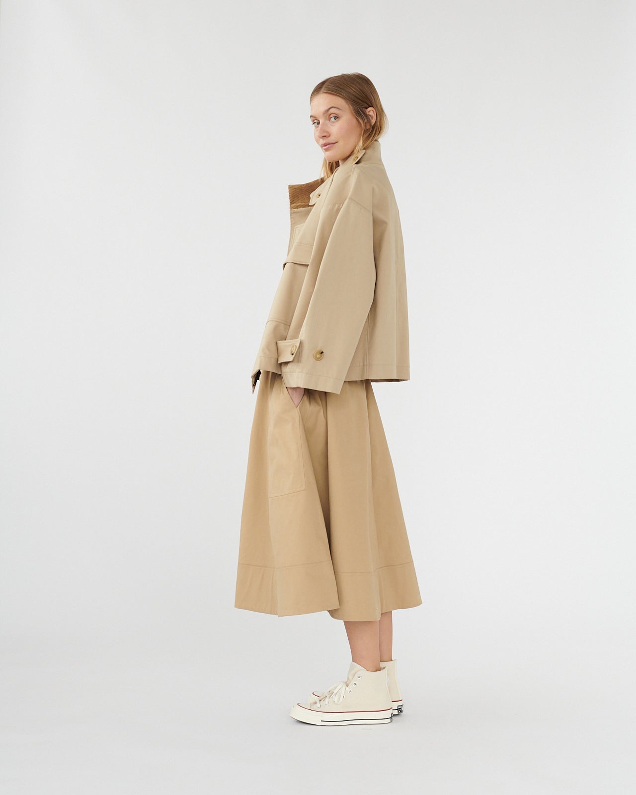 Water Resistant Coat - Cool Beige