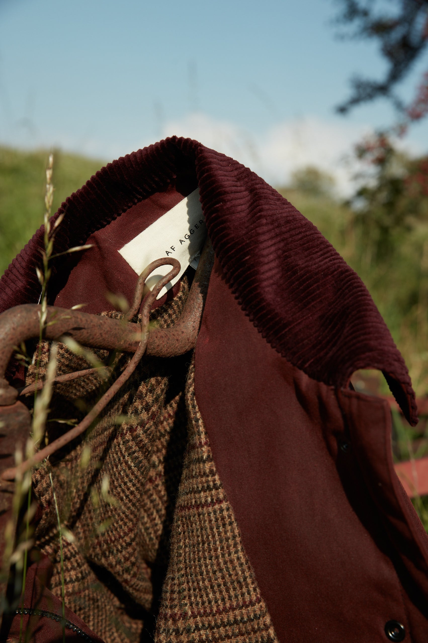 Oilskin Mac Jacket - Burgundy