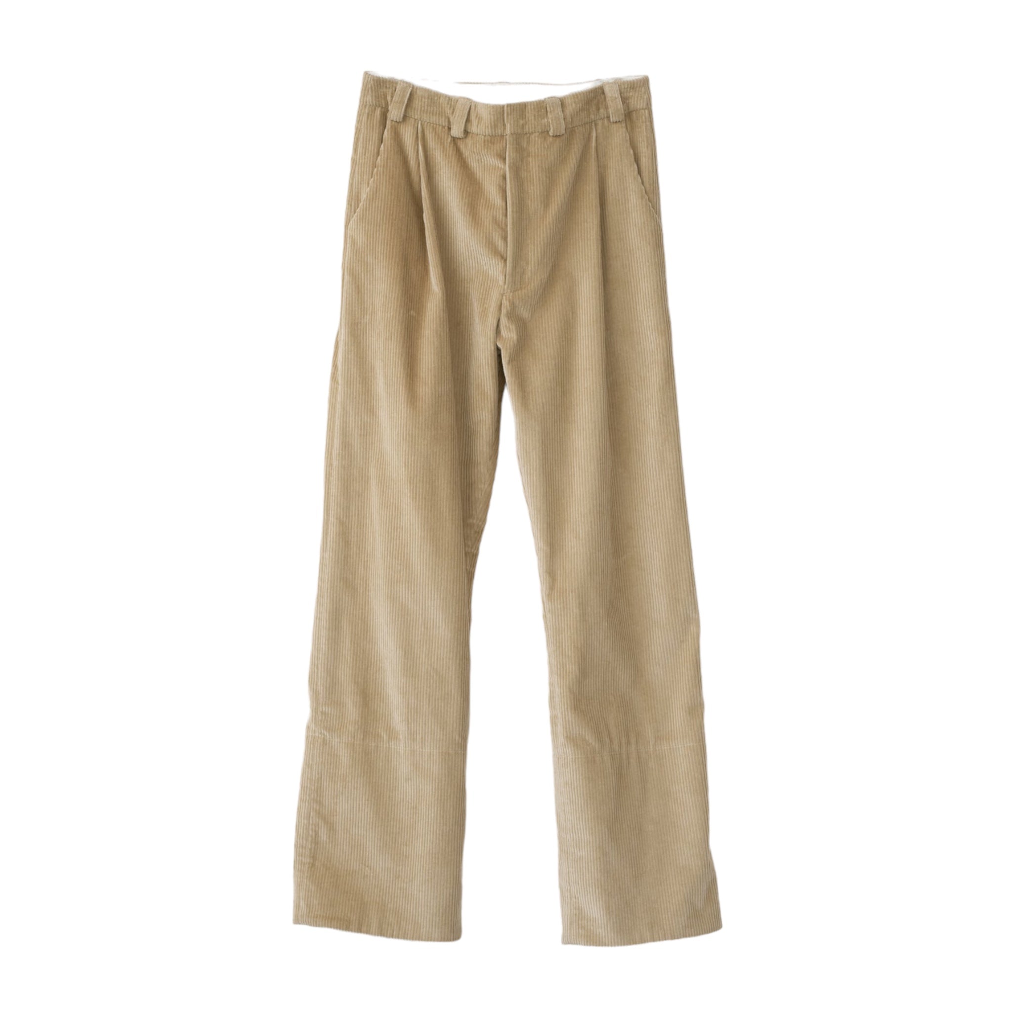 Corduroy Box Trousers - Cool Beige