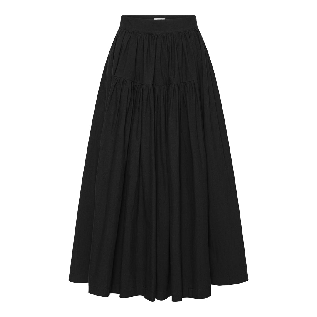 Japanese Cotton Panel Skirt - Black