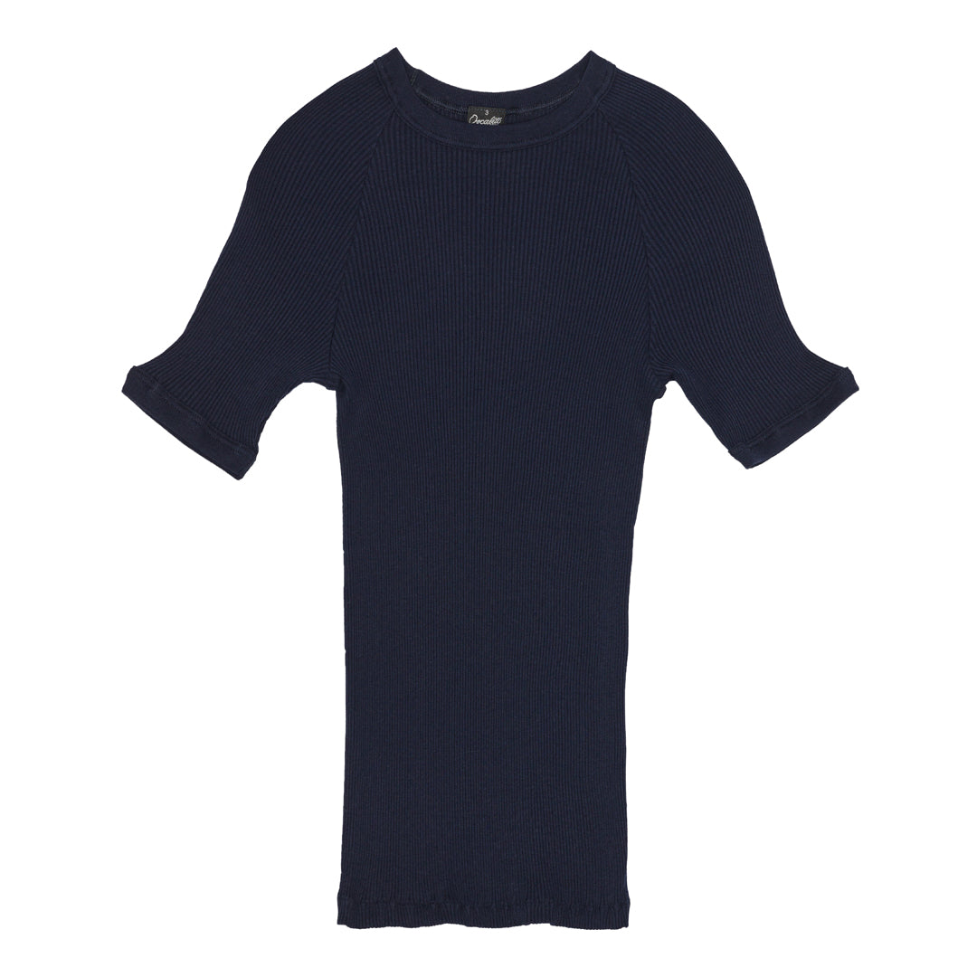 Kortærmet t-shirt - cotone costina 7163 - Mørkeblå
