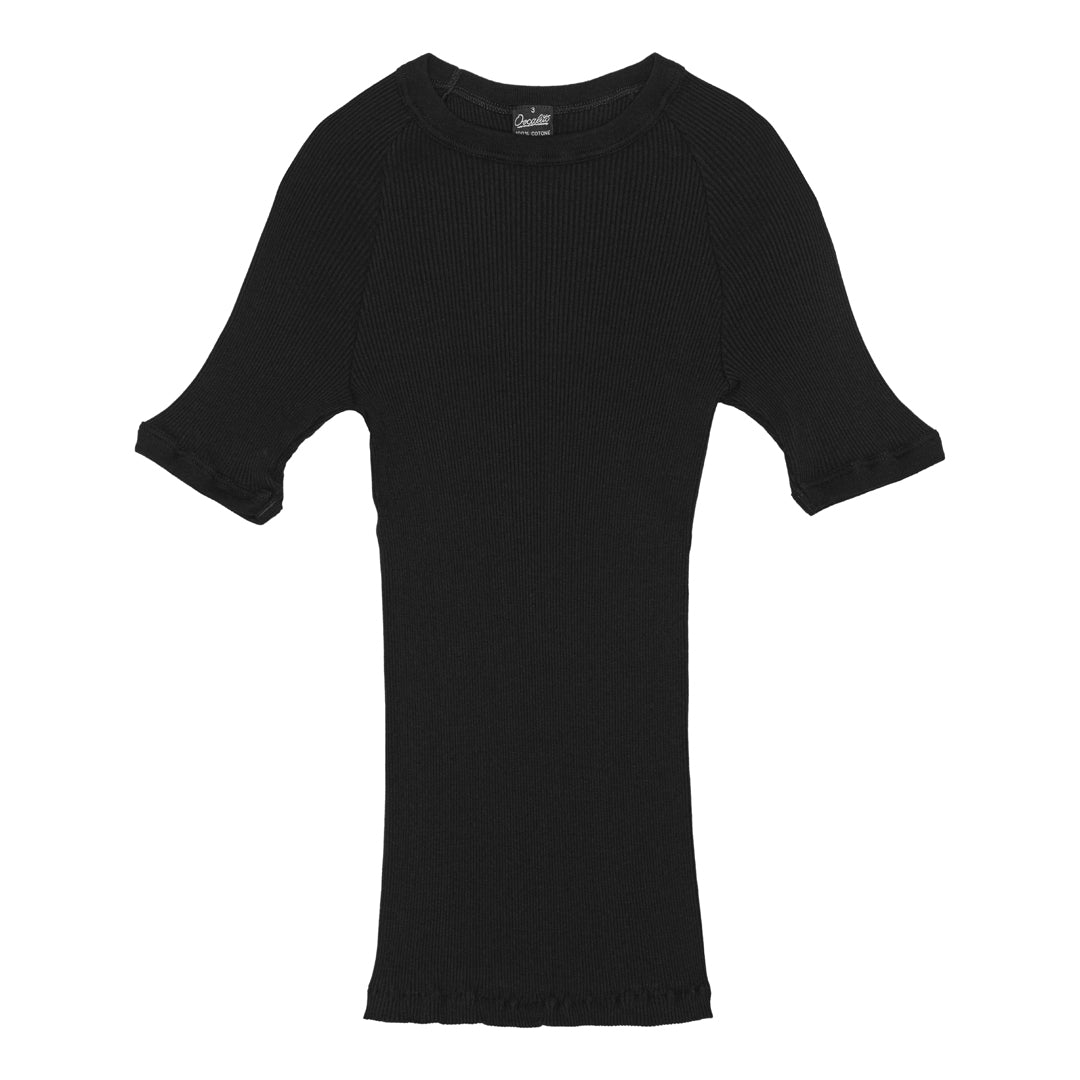 Kortærmet t-shirt - cotone costina 7163 - Sort