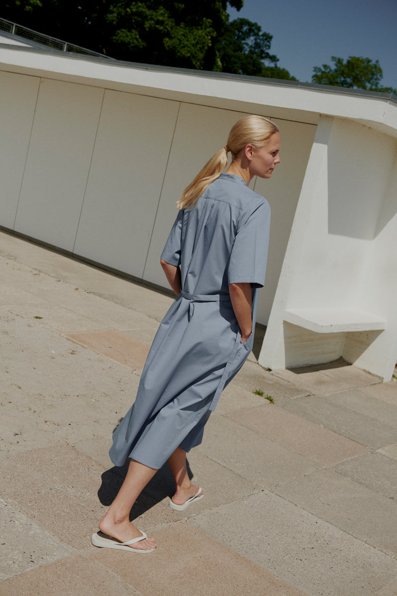 Ficus Folium_Short Sleeve Skjortekjole med bælte_Lubarol