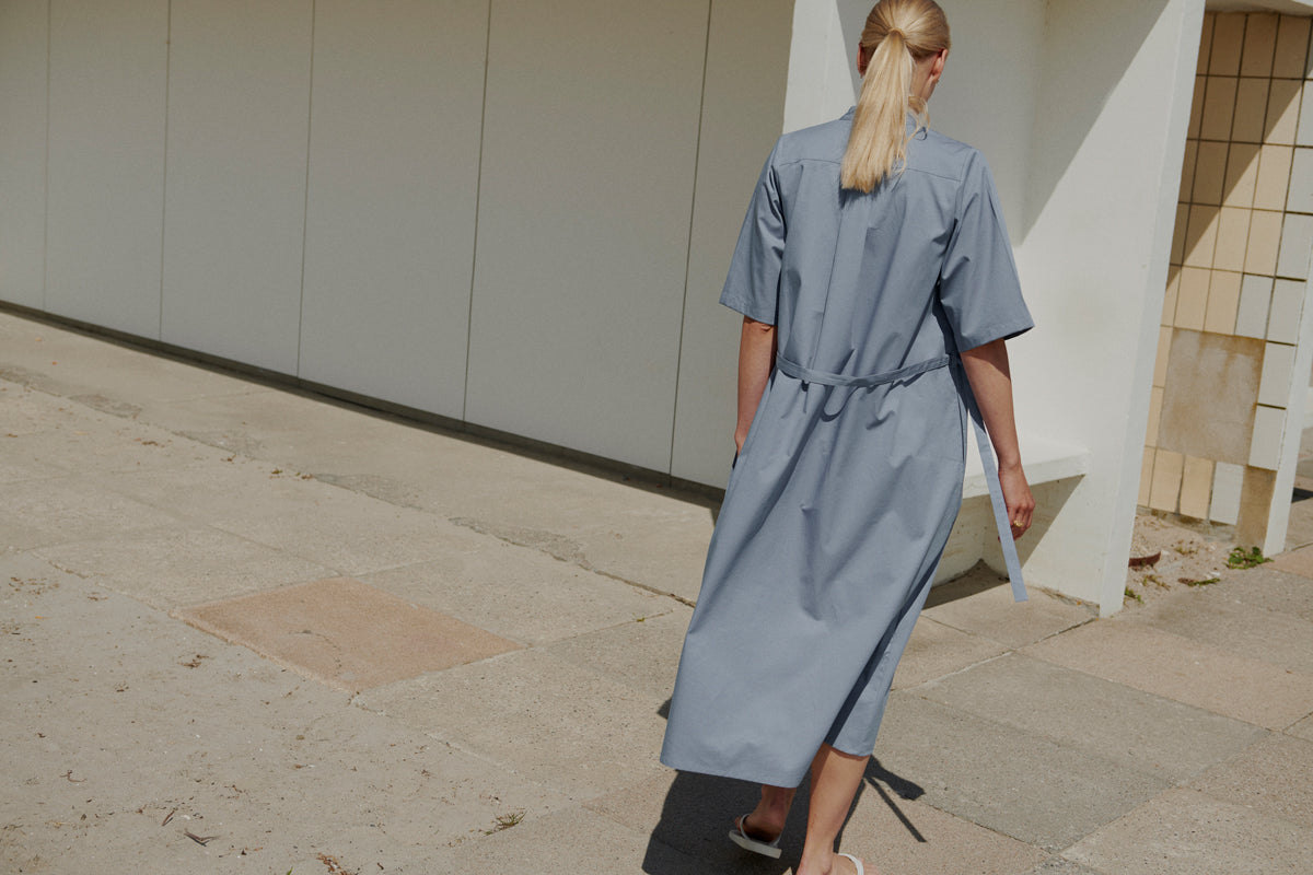 Ficus Folium_Short Sleeve Skjortekjole med bælte_Lubarol