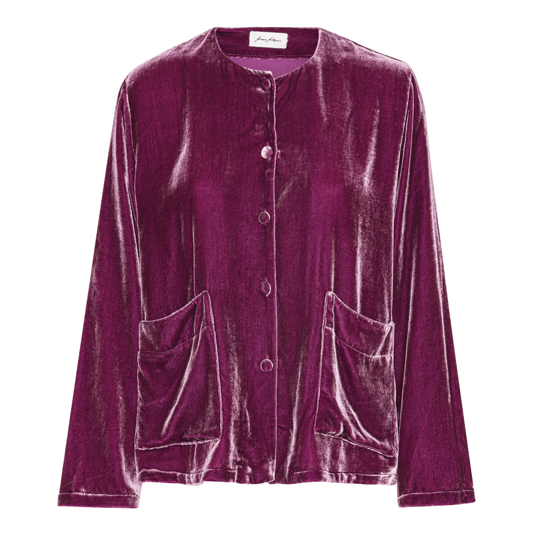 Oscar Shirt - Purple Silk Velvet
