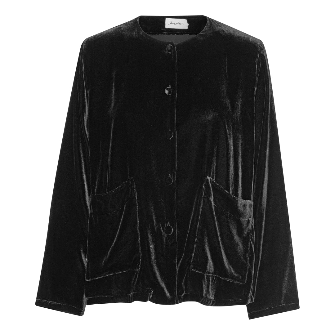 Oscar Skjorte - Black Silk Velvet