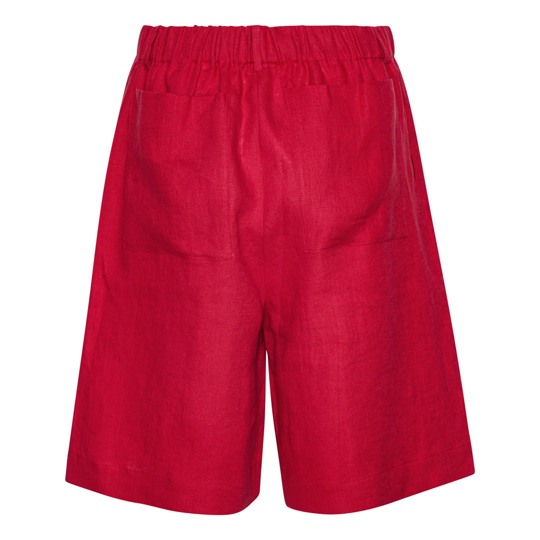 Bermuda Shorts - Red Linen