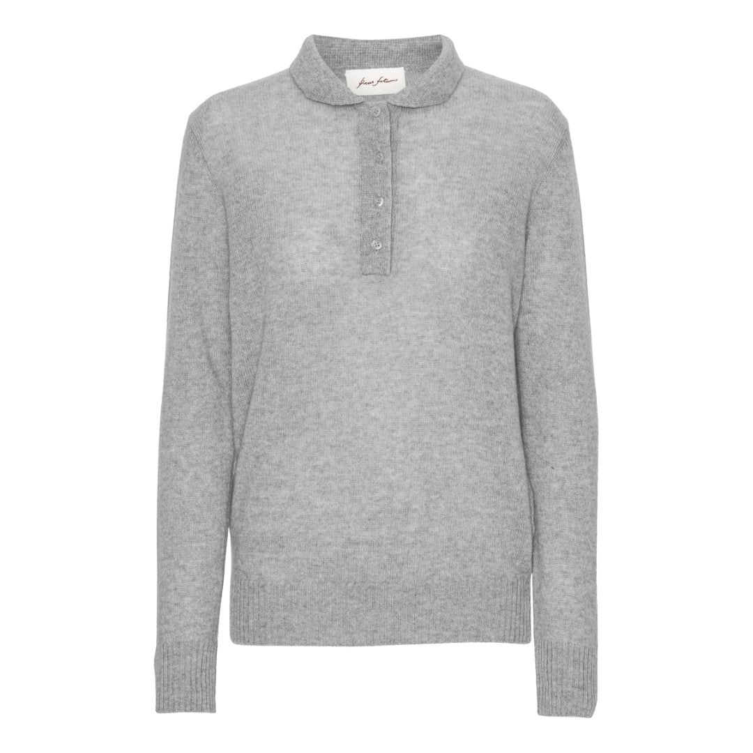 Cashmere Polo - Grey Melange