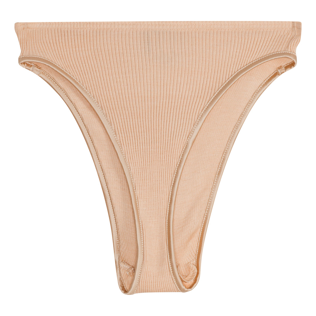 Trusser wool silk rib LB001 - Powder Beige