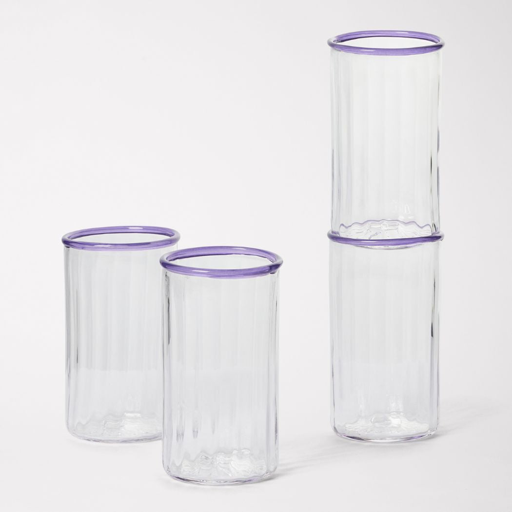 Peter Glass Large - Amethyst Set of four