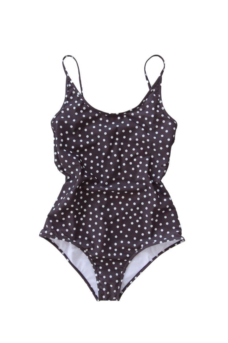 Saona Badedragt - Brown w. Dot