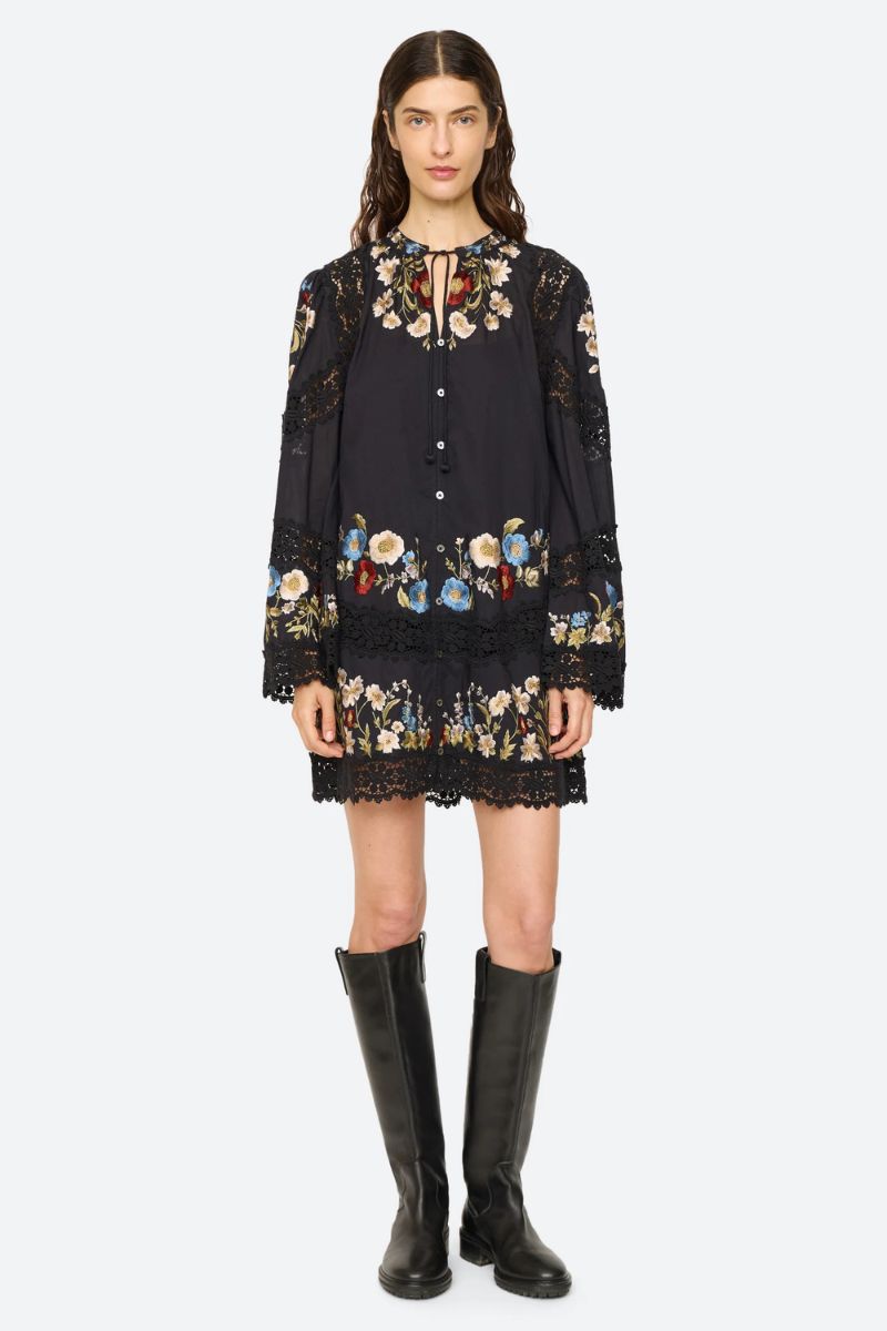 Ruwa Flare Mini Dress - Black
