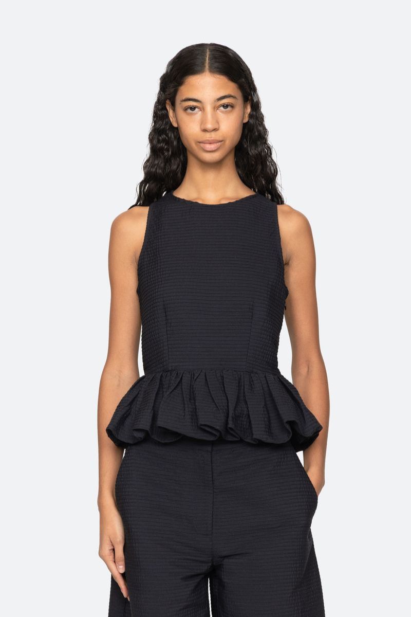 Roni Boat Neck Top - Black