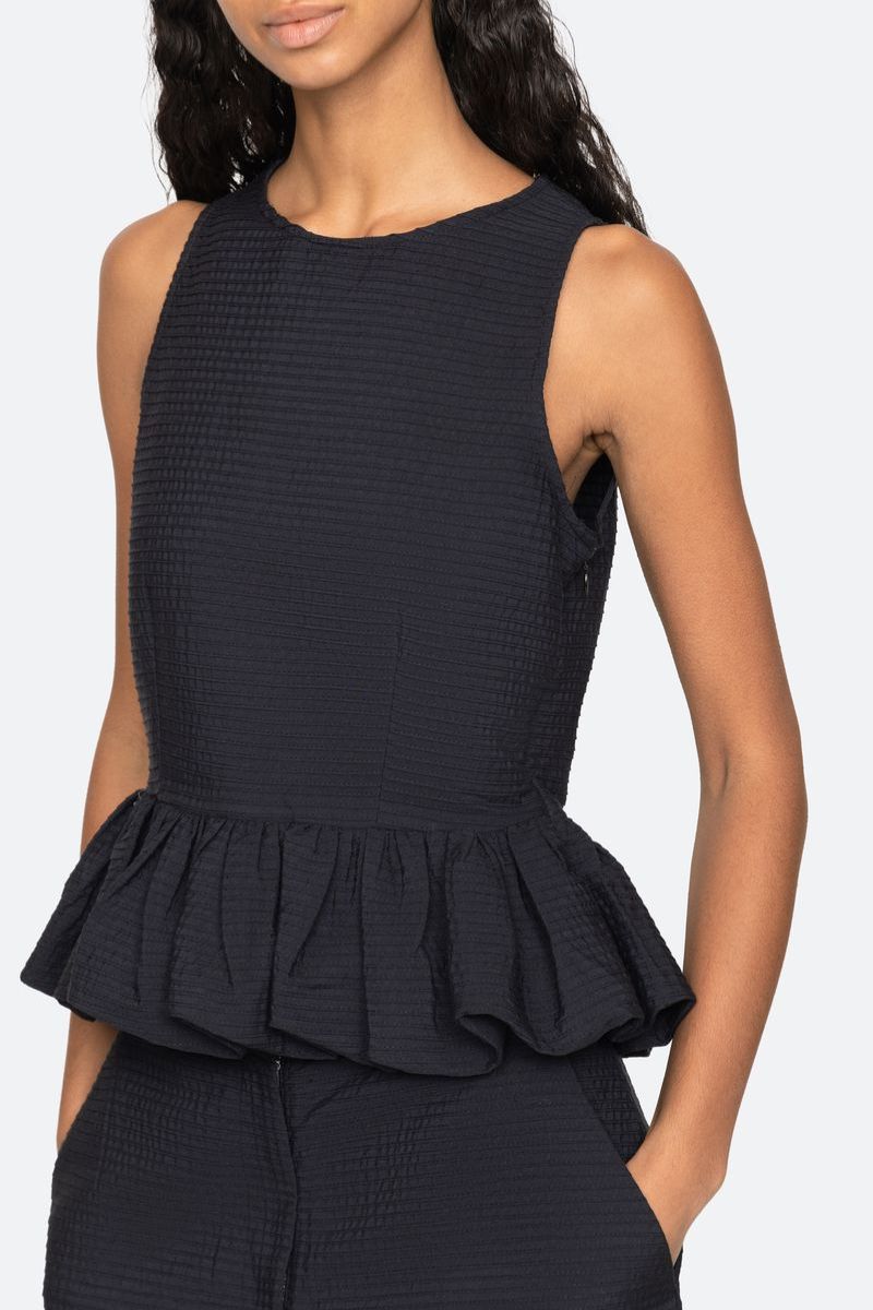 Roni Boat Neck Top - Black