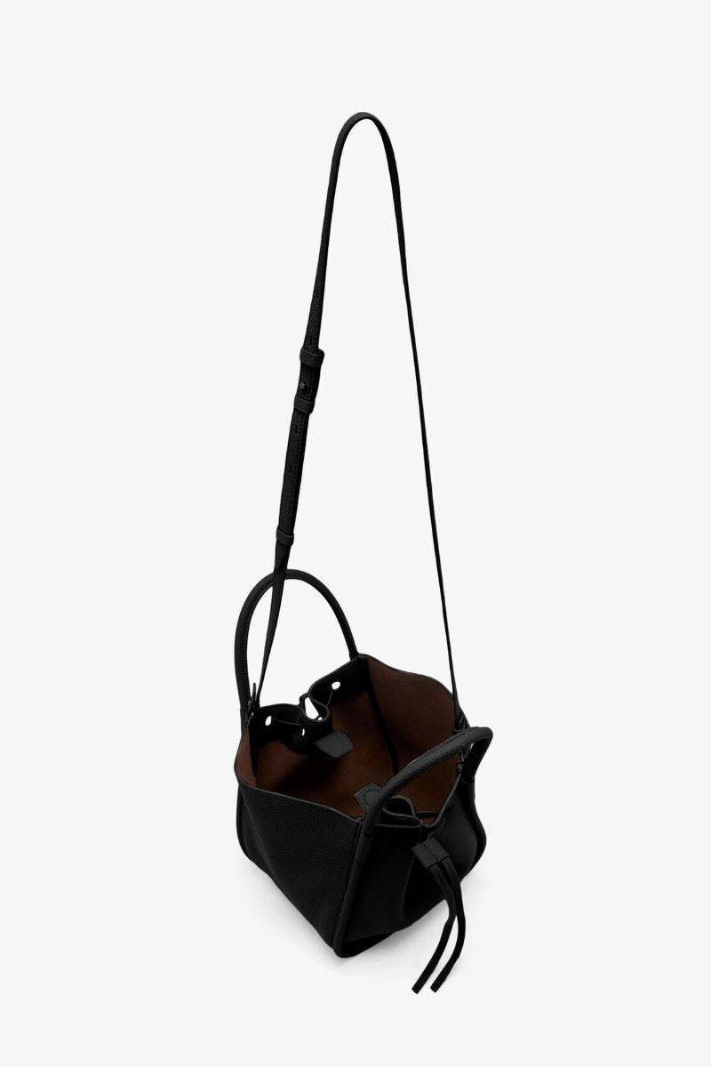 Small Ruched Tote - Black