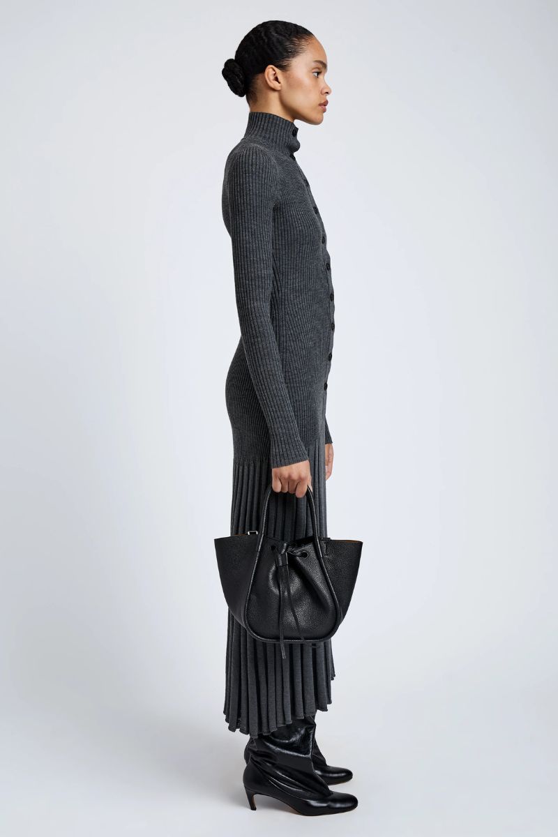 Small Ruched Tote - Black